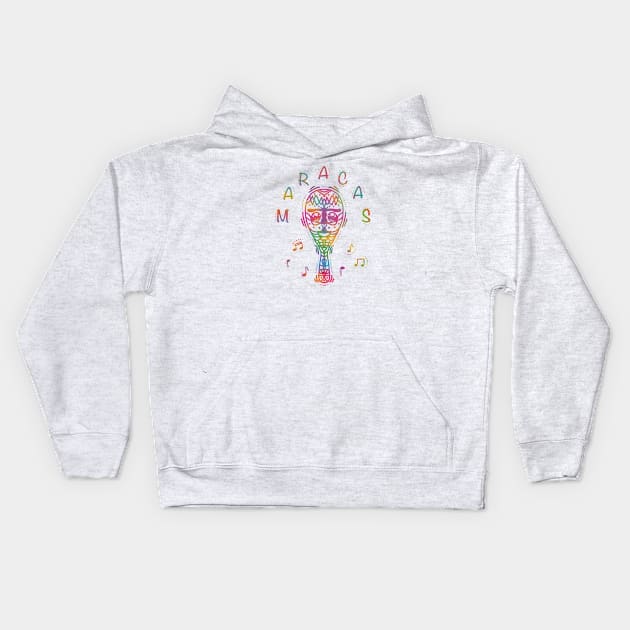 Mexican maracas Cinco de Mayo Kids Hoodie by Xatutik-Art